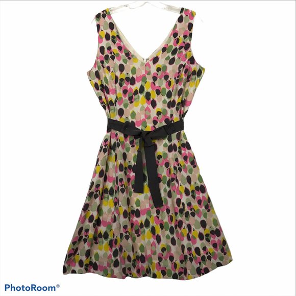 Boden Dresses & Skirts - BODEN 8R Dress Colorful Balloon Print Fully Lined Yellow Pink Green Brown